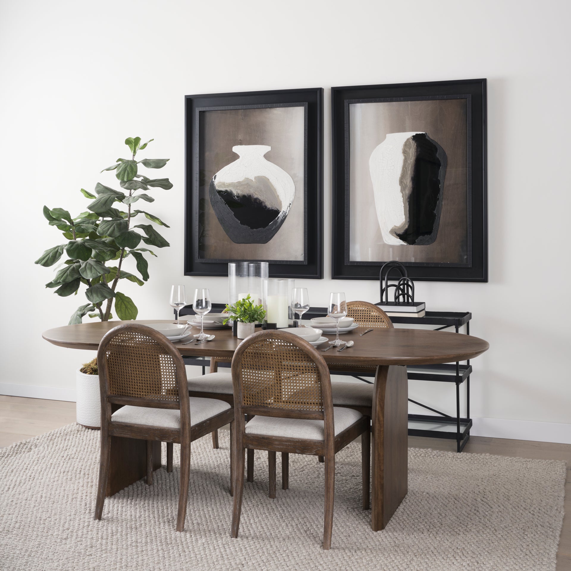 Elle Dining Chair Brown Wood | Cane - dining-chairs