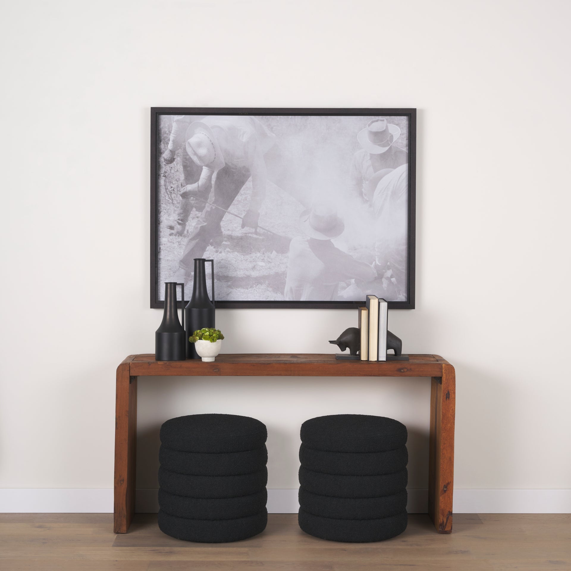 Elise Ottoman Black Boucle - ottoman-and-poufs