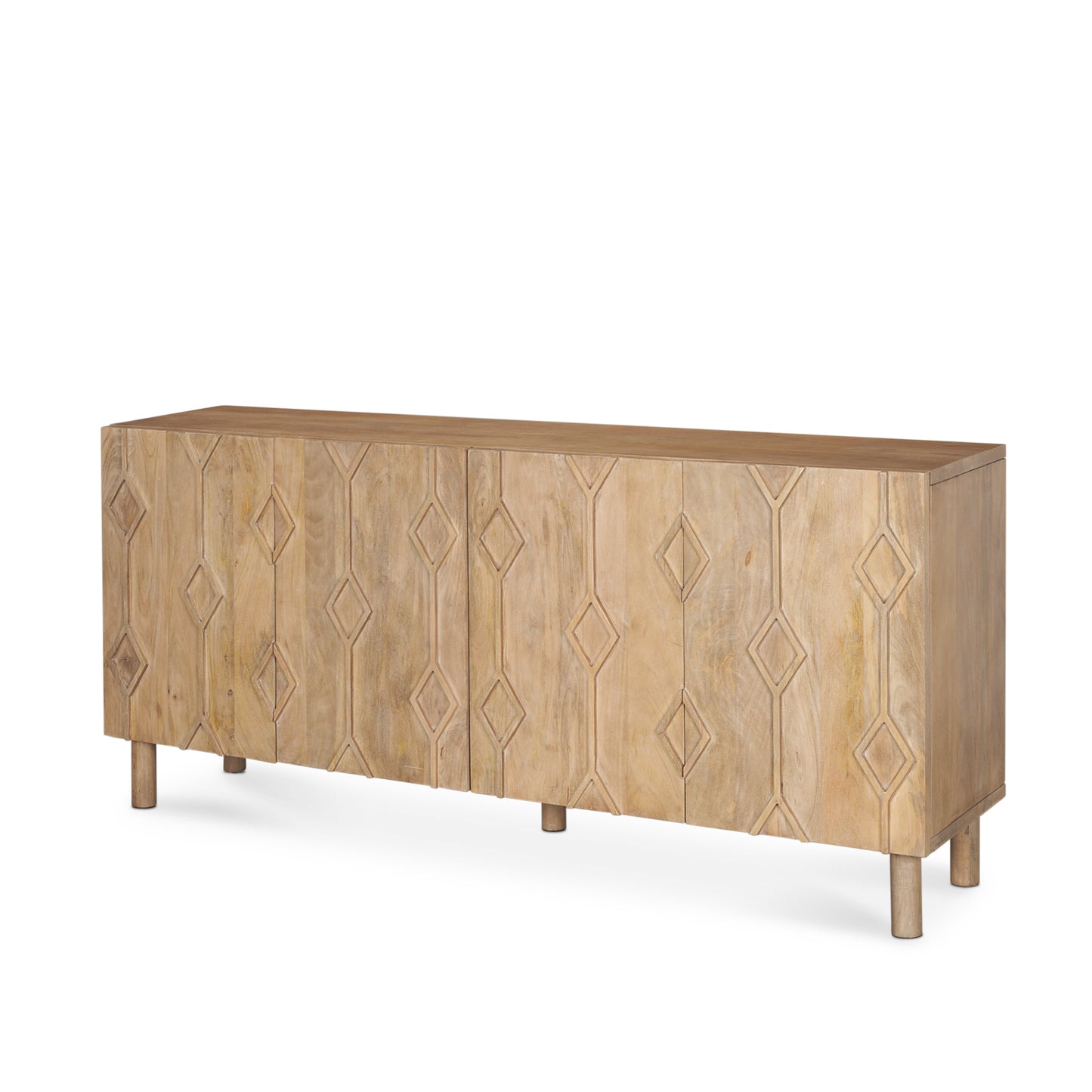 Heera Light Brown Diamond w/ Shelf Motif Sideboard