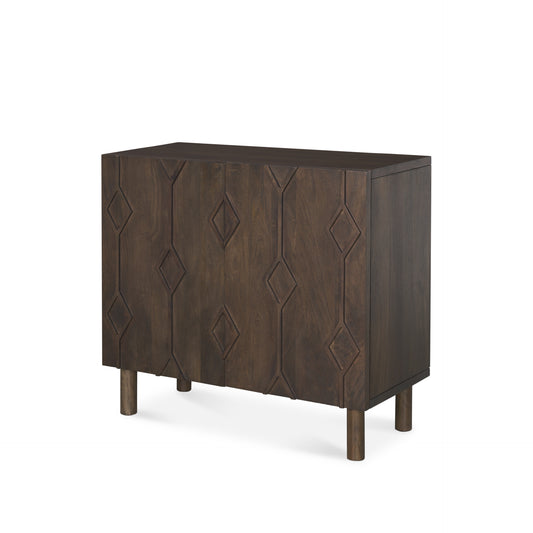 Heera Dark Brown Diamond Motif w/ Shelf Accent Cabinet