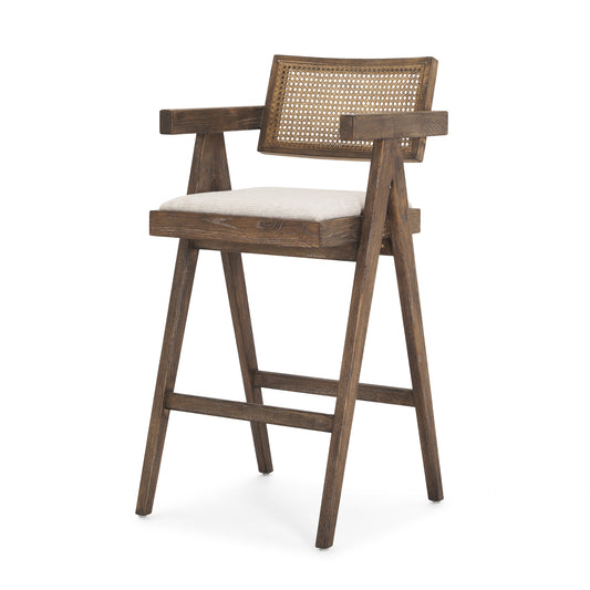 Indie Upholstered Seat Bar Counter Stool Medium Brown | Bar - bar-stools