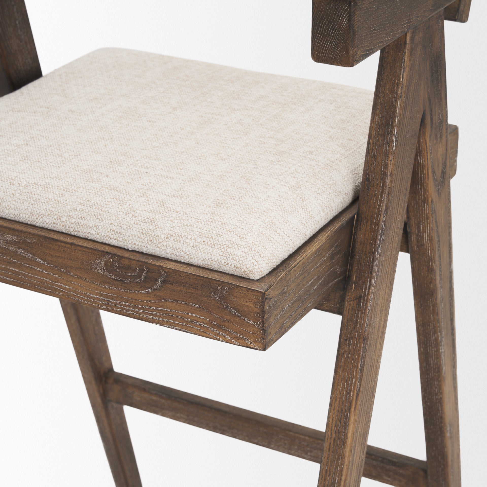 Indie Medium Brown Wood w/ Cane Bar Stool