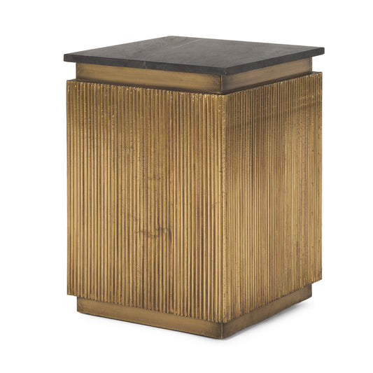 Satima Accent Table Black Marble | Gold Metal - accent-tables