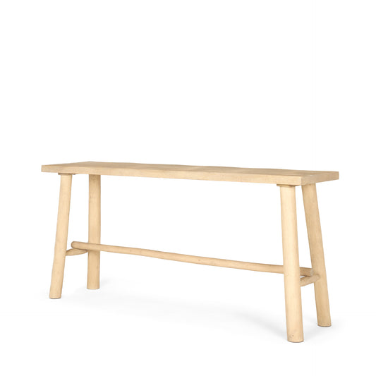 Sekou Light Brown Wooden Craftsman Console Table