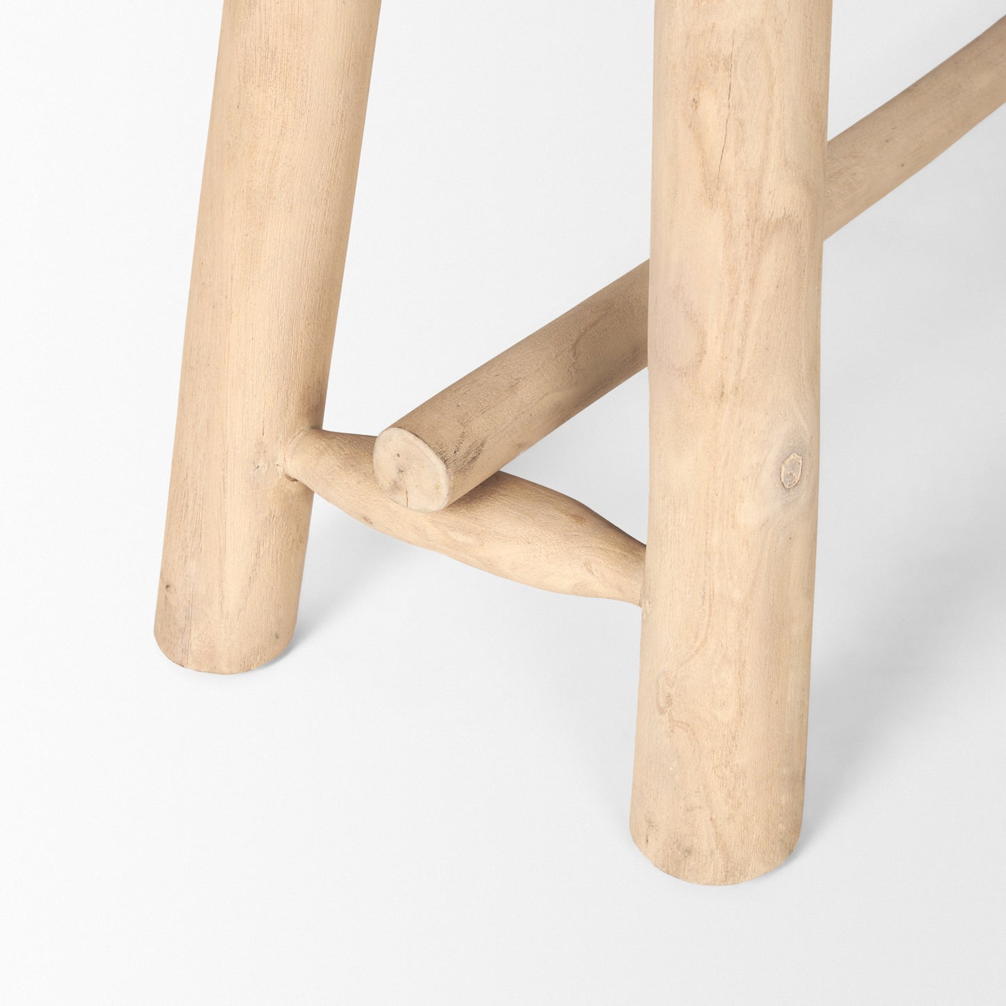 Sekou Light Brown Wooden Craftsman Bench