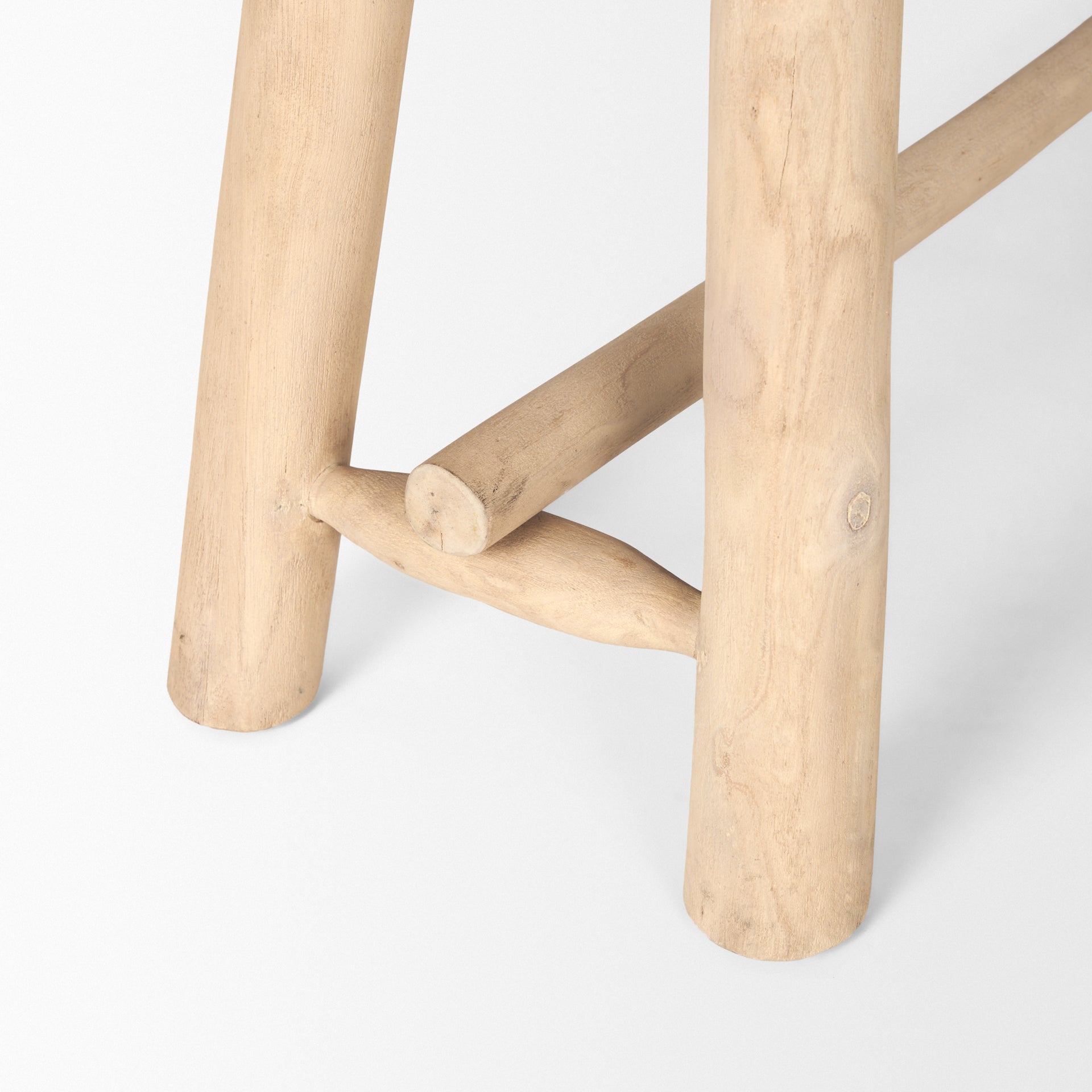 Sekou Light Brown Wooden Craftsman Bench