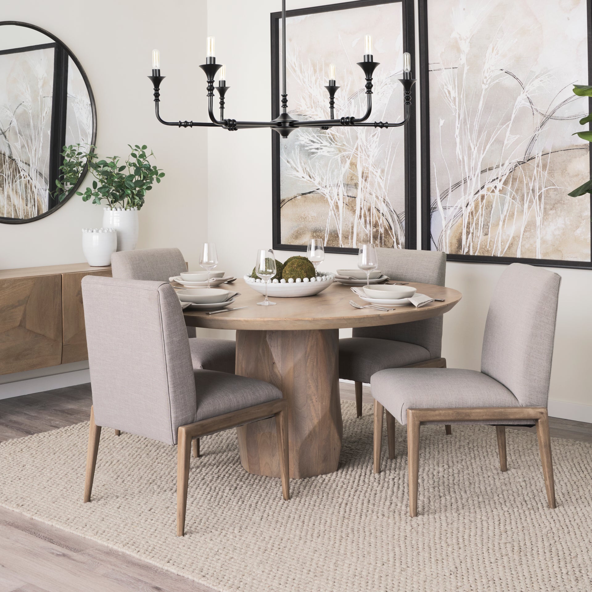 Palisades Dining Chair Gray | Brown Wood - dining-chairs