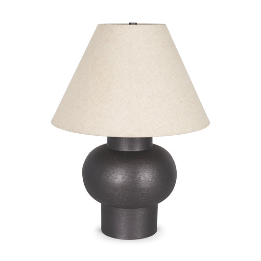 Salaah Table Lamp Black Metal | Natural Shade - table-lamps