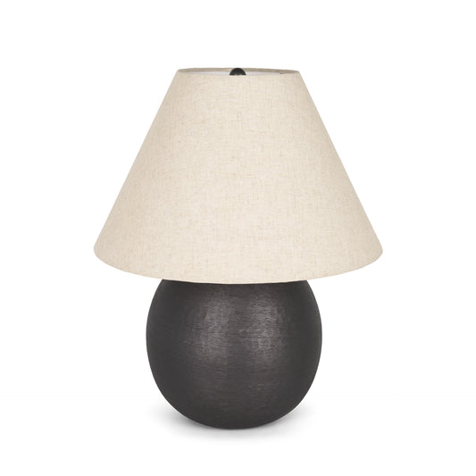 Sadiyah Table Lamp Black Metal | Natural Shade - table-lamps