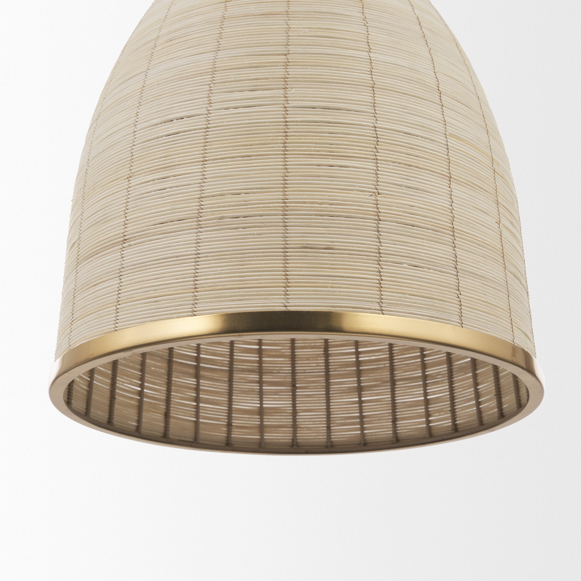 Saliha Cane w/ Brass Metal Pendant Light