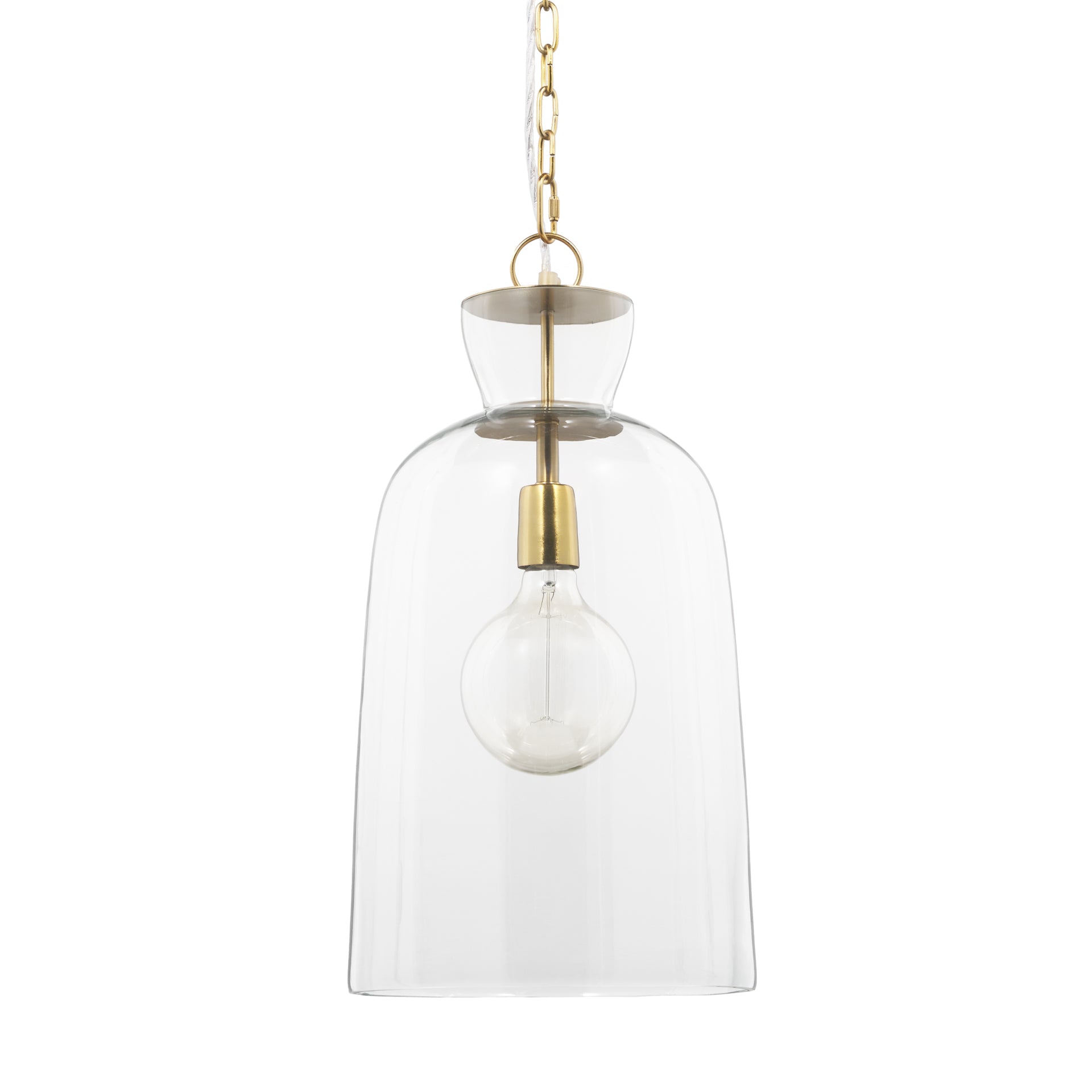 Sadah Pendant Light Glass | Gold Metal | Tall - pendant-light