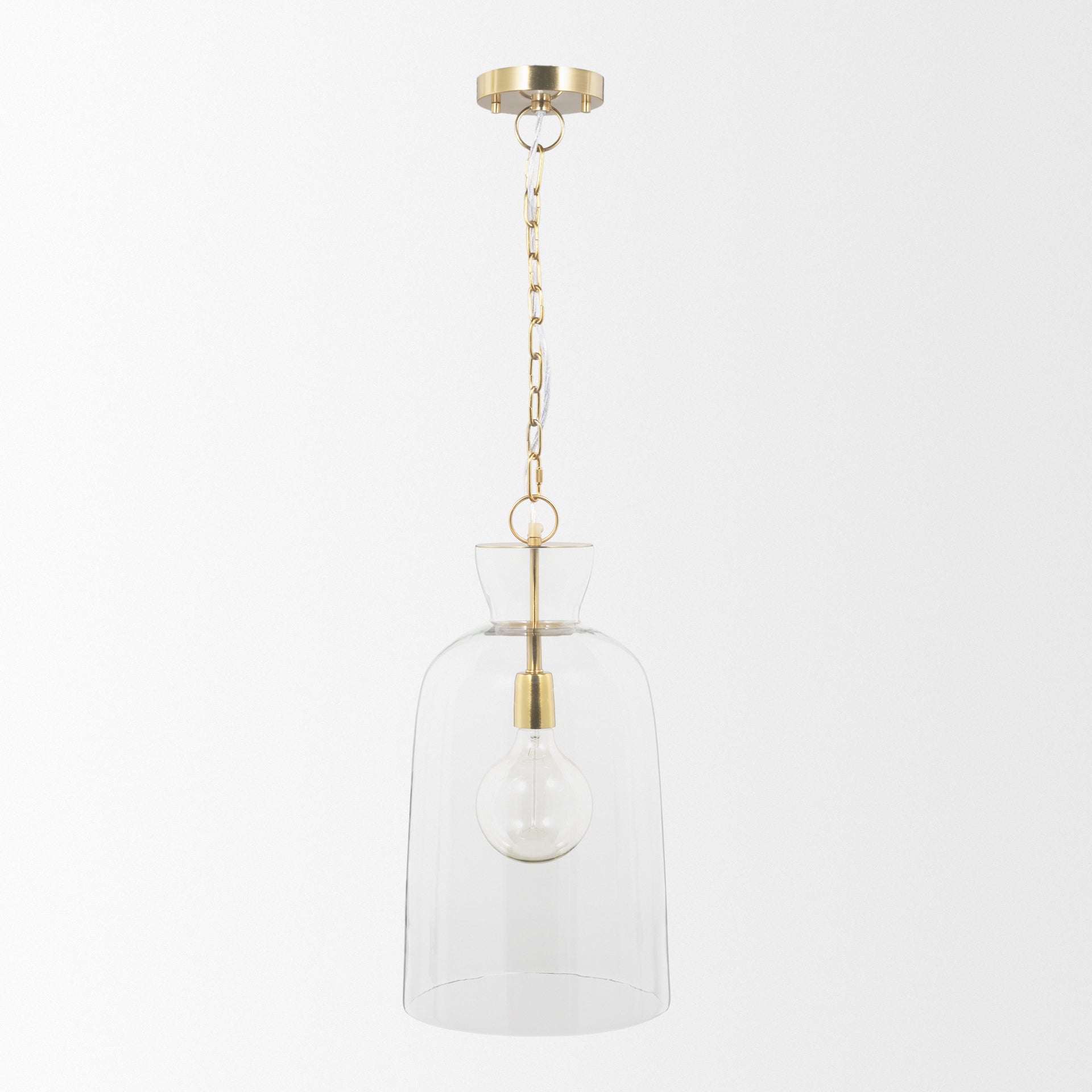 Sadah Pendant Light Glass | Gold Metal | Tall - pendant-light