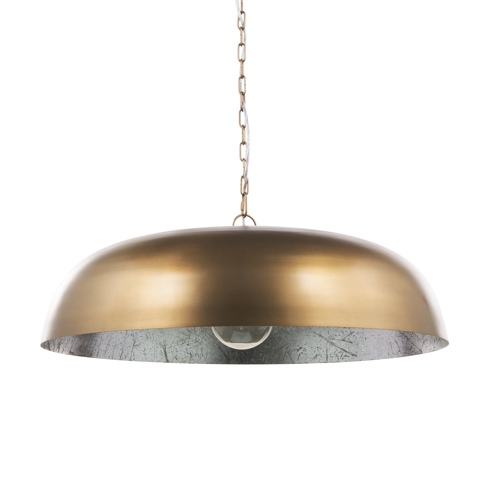 Sanne Pendant Light Gold Metal | Silver Foil | Wide - pendant-light