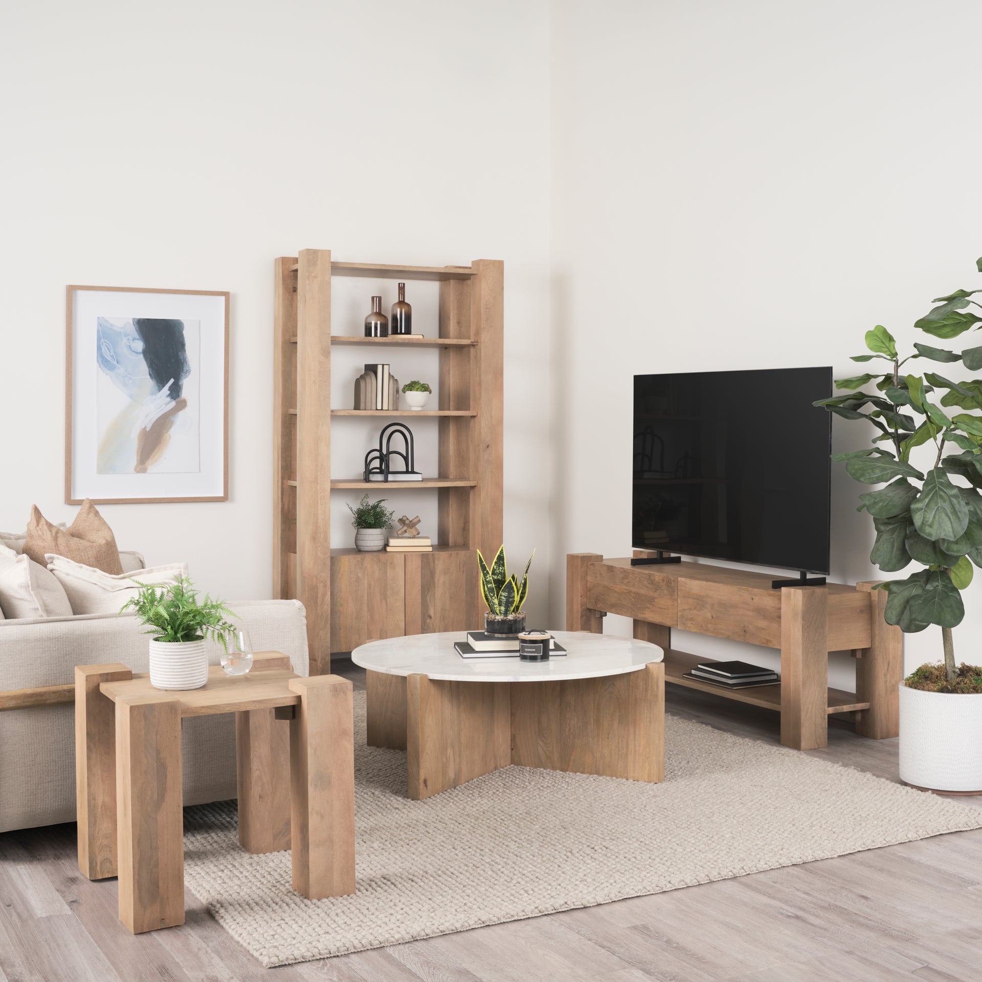 Beth Shelving Unit Light Brown - shelving