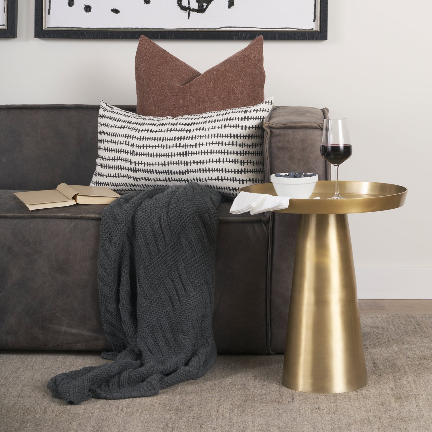 Jack 22x22 Brown Linen Square Decorative Pillow Cover