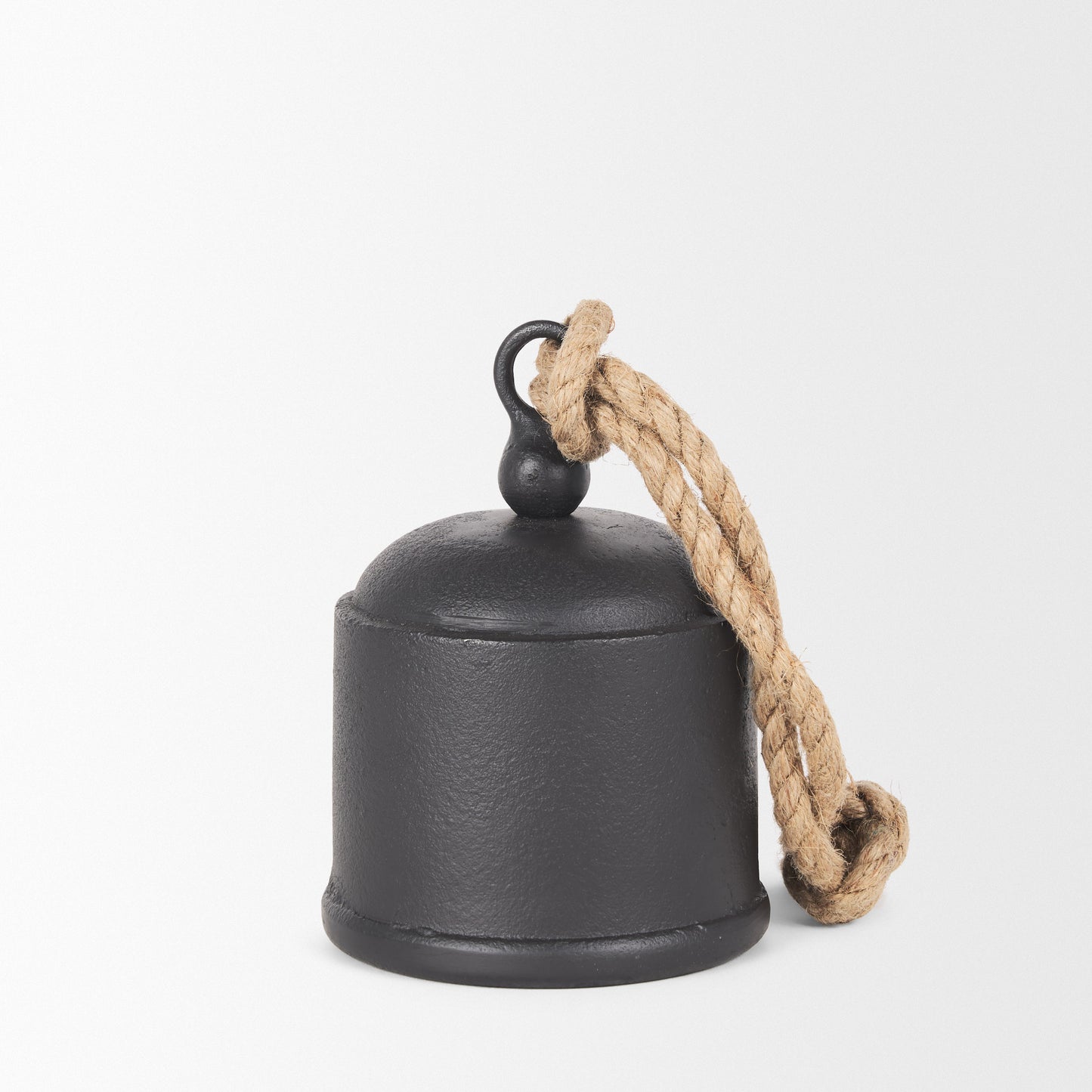 Quincy Medium Matte Black Metal Decorative Bell Object