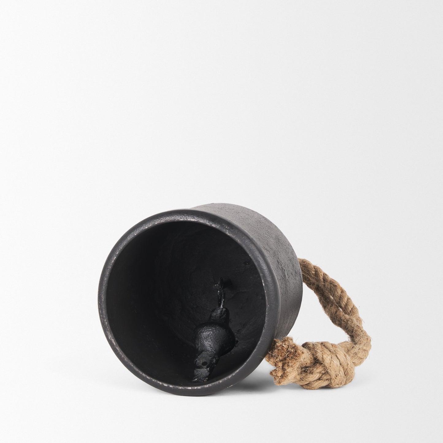 Quincy Medium Matte Black Metal Decorative Bell Object
