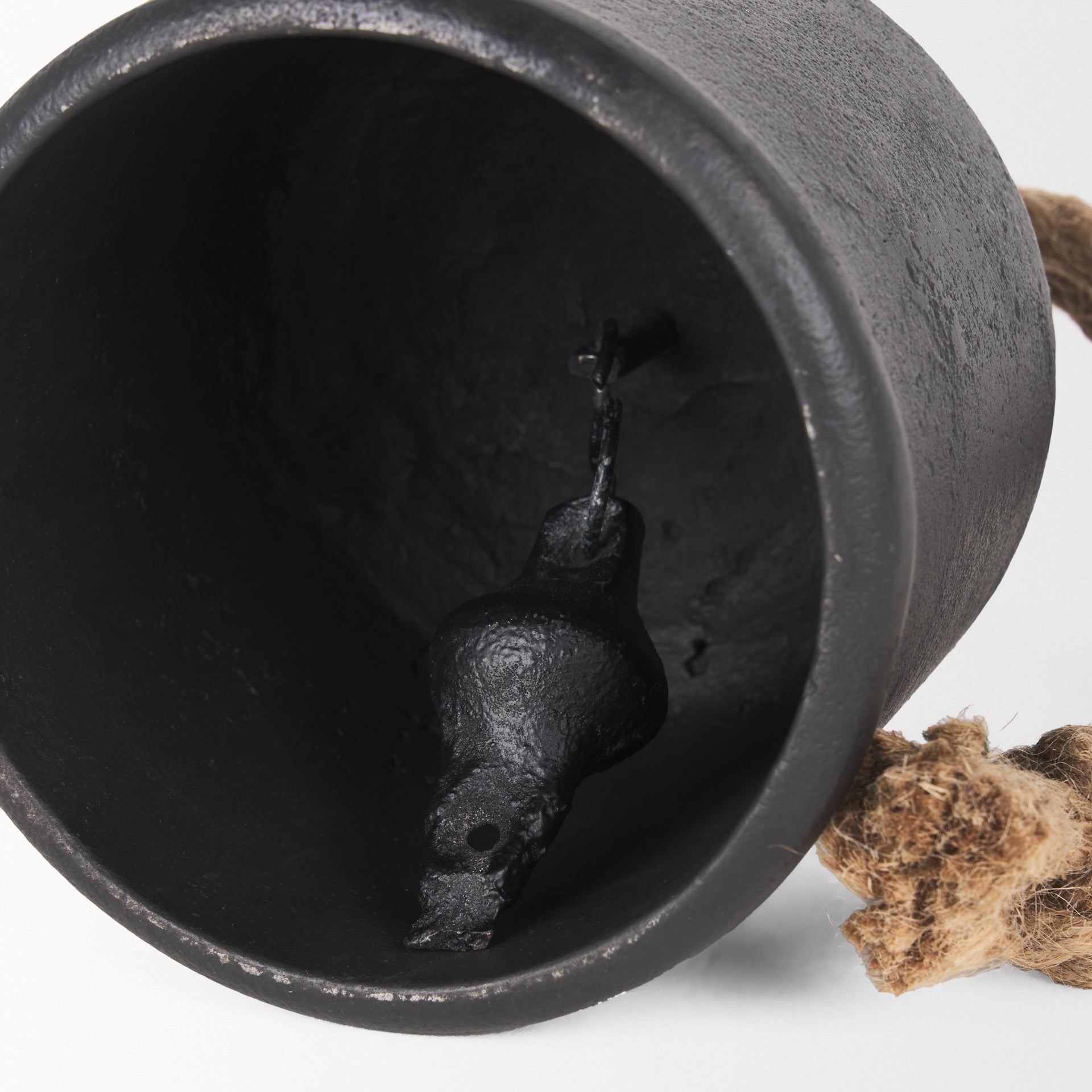 Quincy Medium Matte Black Metal Decorative Bell Object