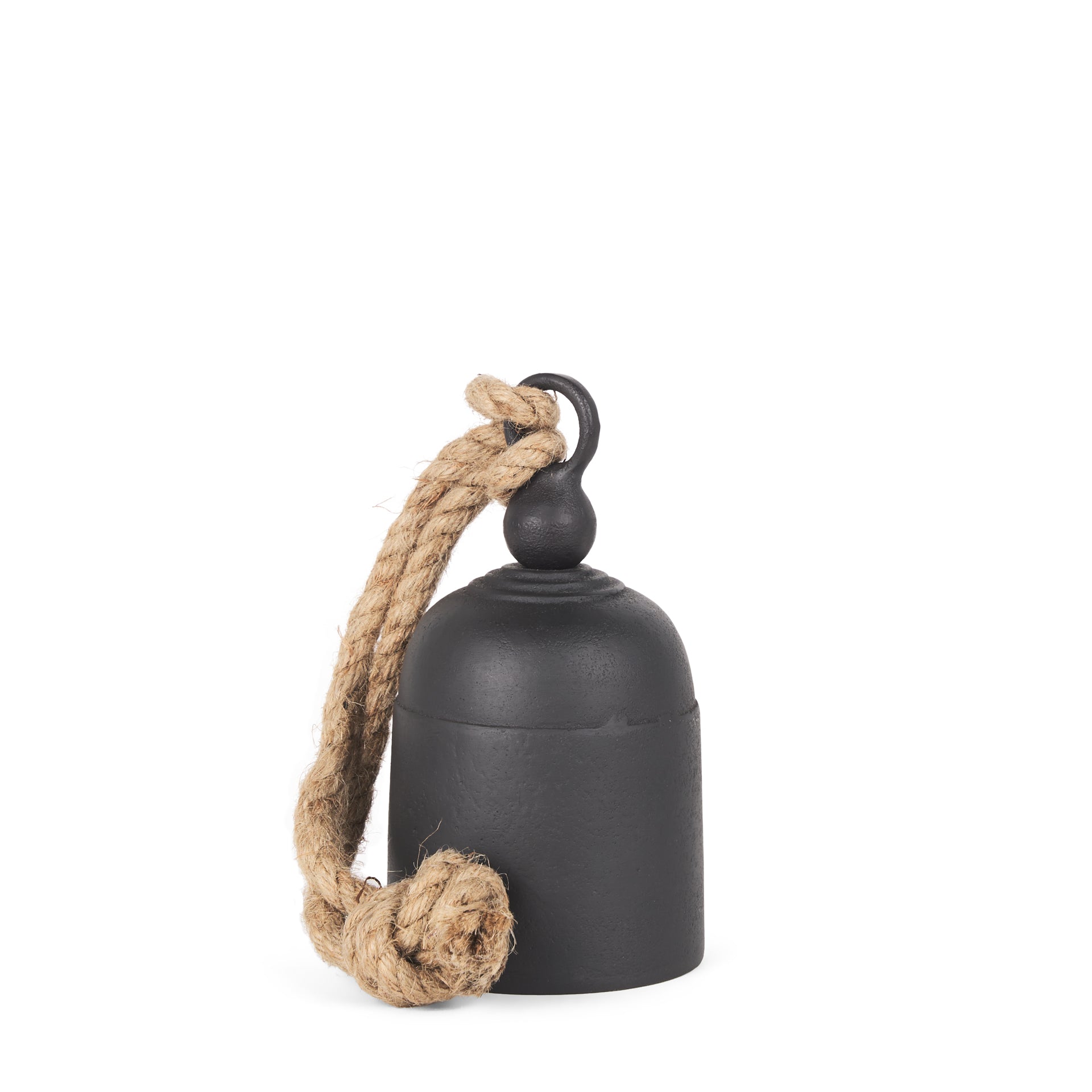 Quincy Small Matte Black Metal Decorative Bell Object