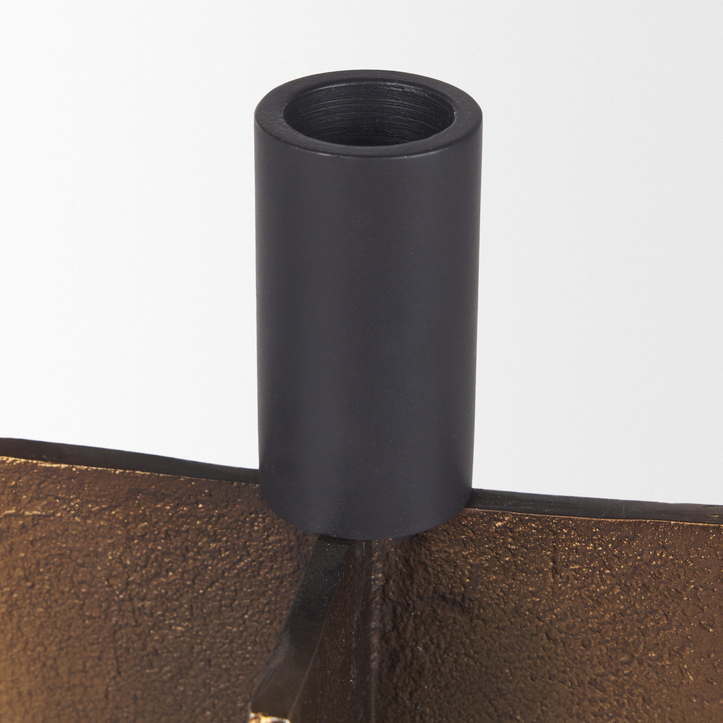 Pia Antiqued Gold w/ Black Metal Taper Candleholder (Set of 2)
