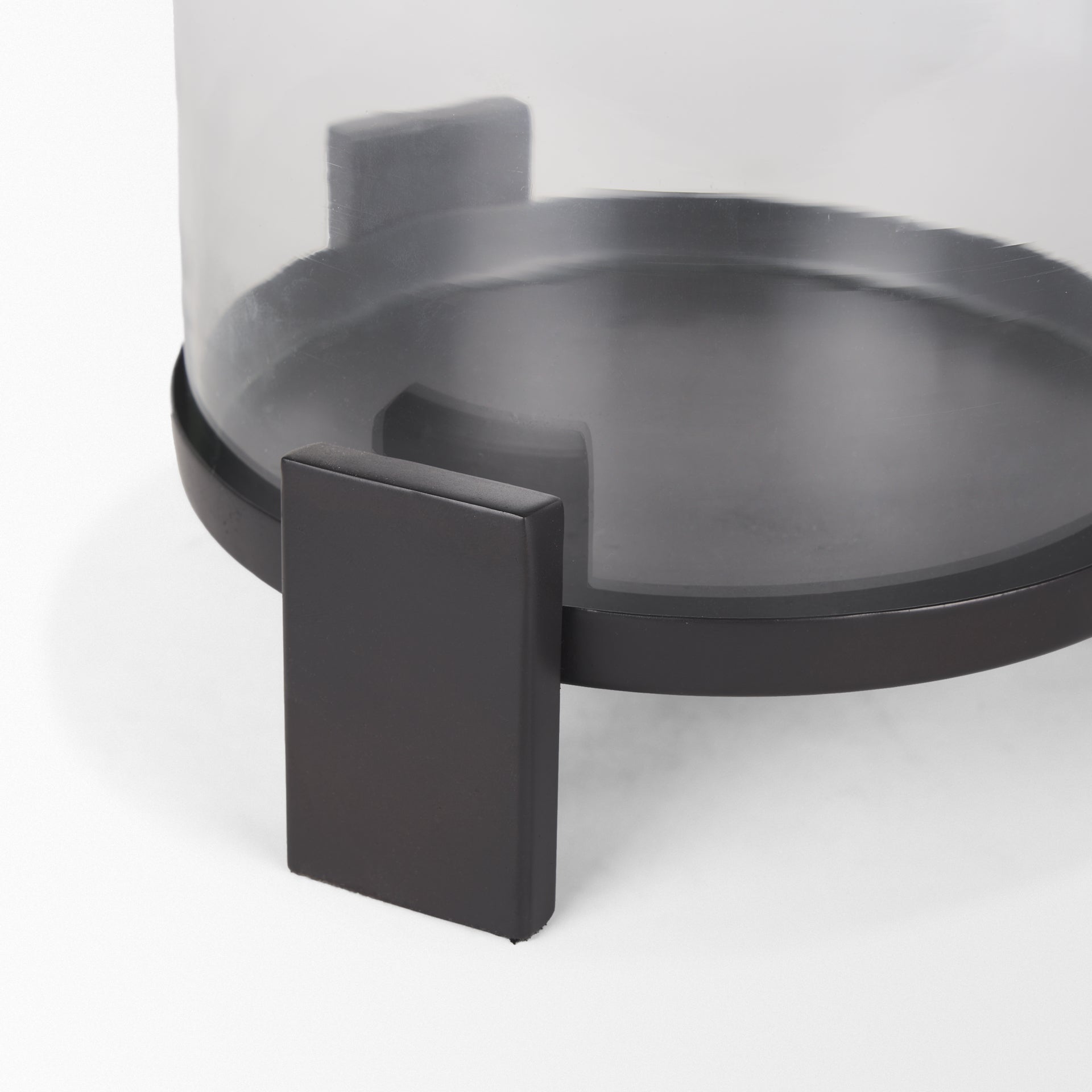 Price Large Matte Black-Brown Metal w/ Glass Hurricane Candle Holder