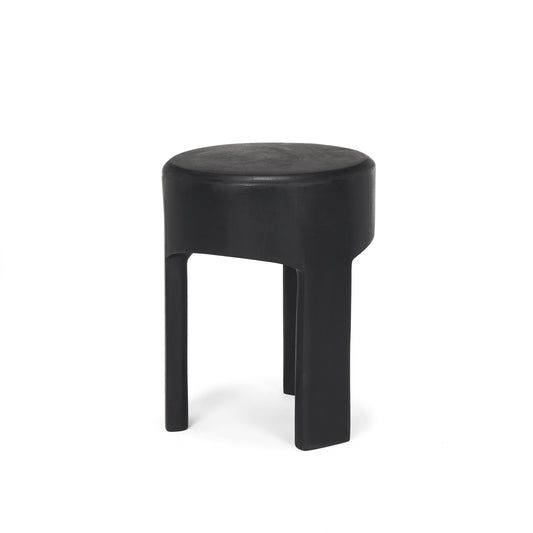 Riya Stool Black Wood - ottoman-and-poufs