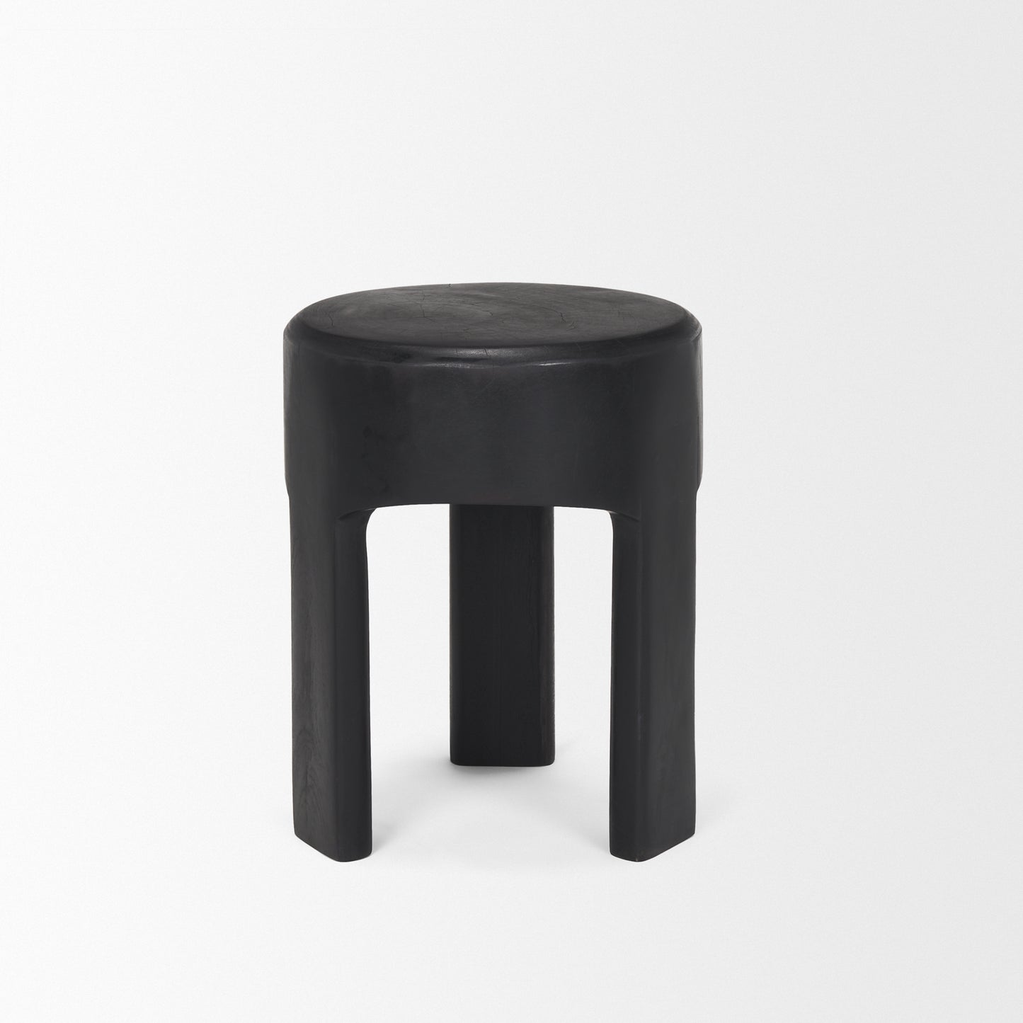 Riya Stool Black Wood - ottoman-and-poufs