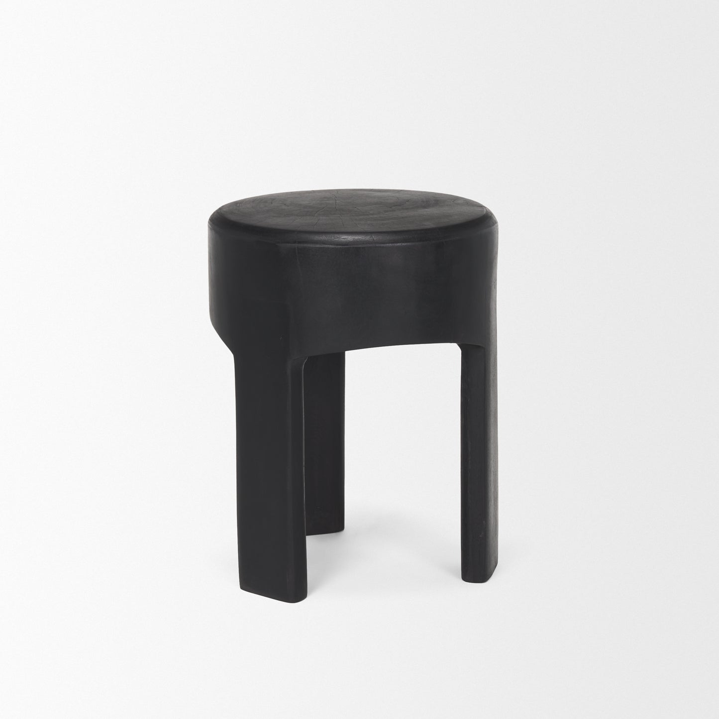 Riya Stool Black Wood - ottoman-and-poufs