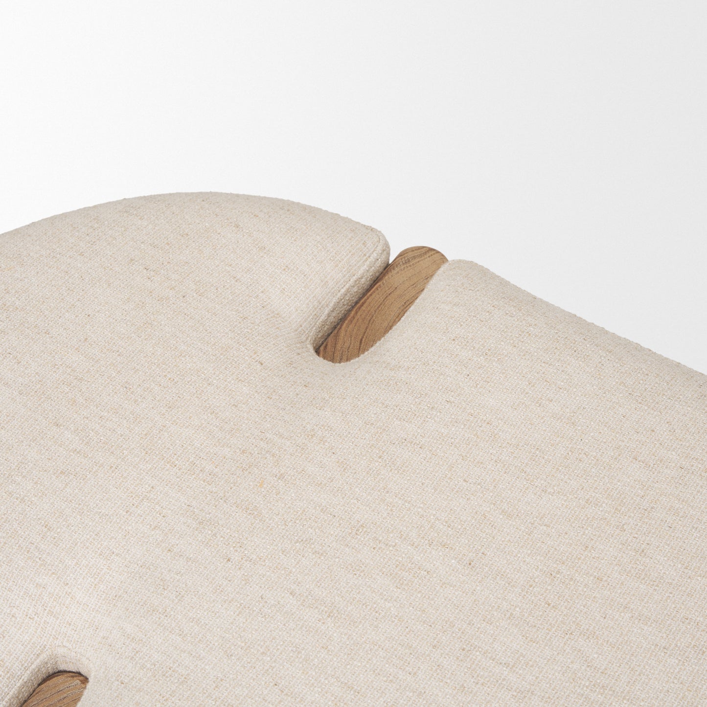 Sohan Bench Light Brown Wood | Oatmeal Fabric - benches