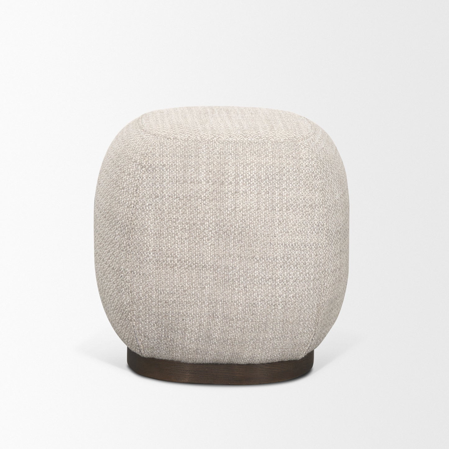 Siren Stool Gray Fabric | Brown Wood - poufs