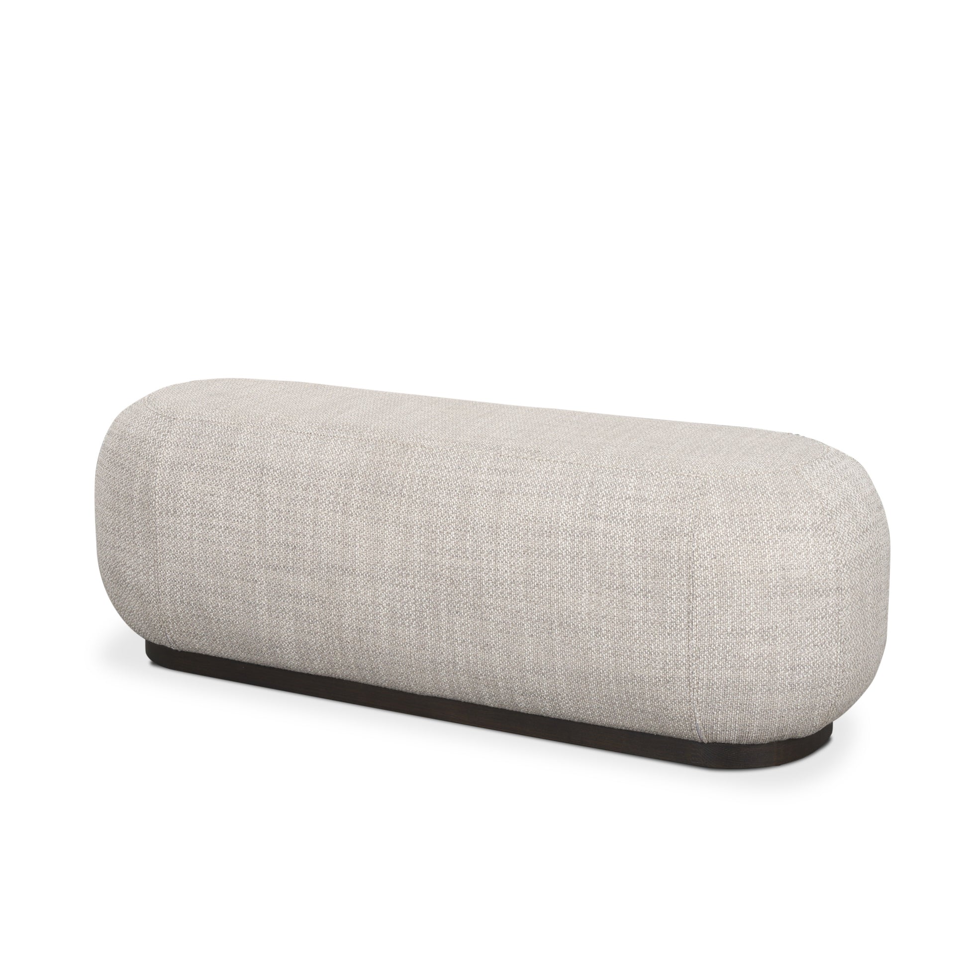 Siren Bench Gray Fabric | Brown Wood - benches