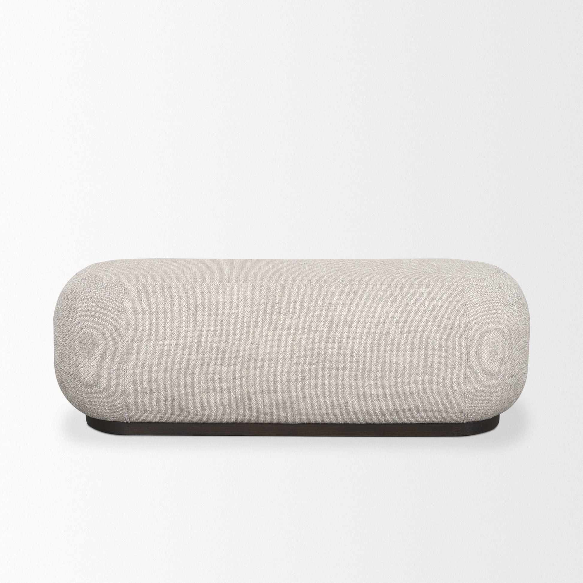 Siren Bench Gray Fabric | Brown Wood - benches
