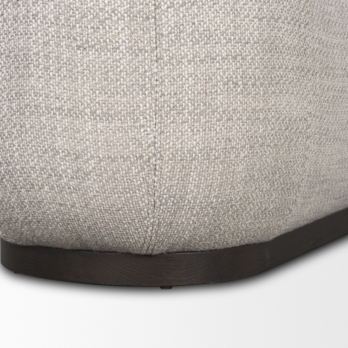 Siren Gray Fabric w/ Dark Brown Wood Oblong Bench