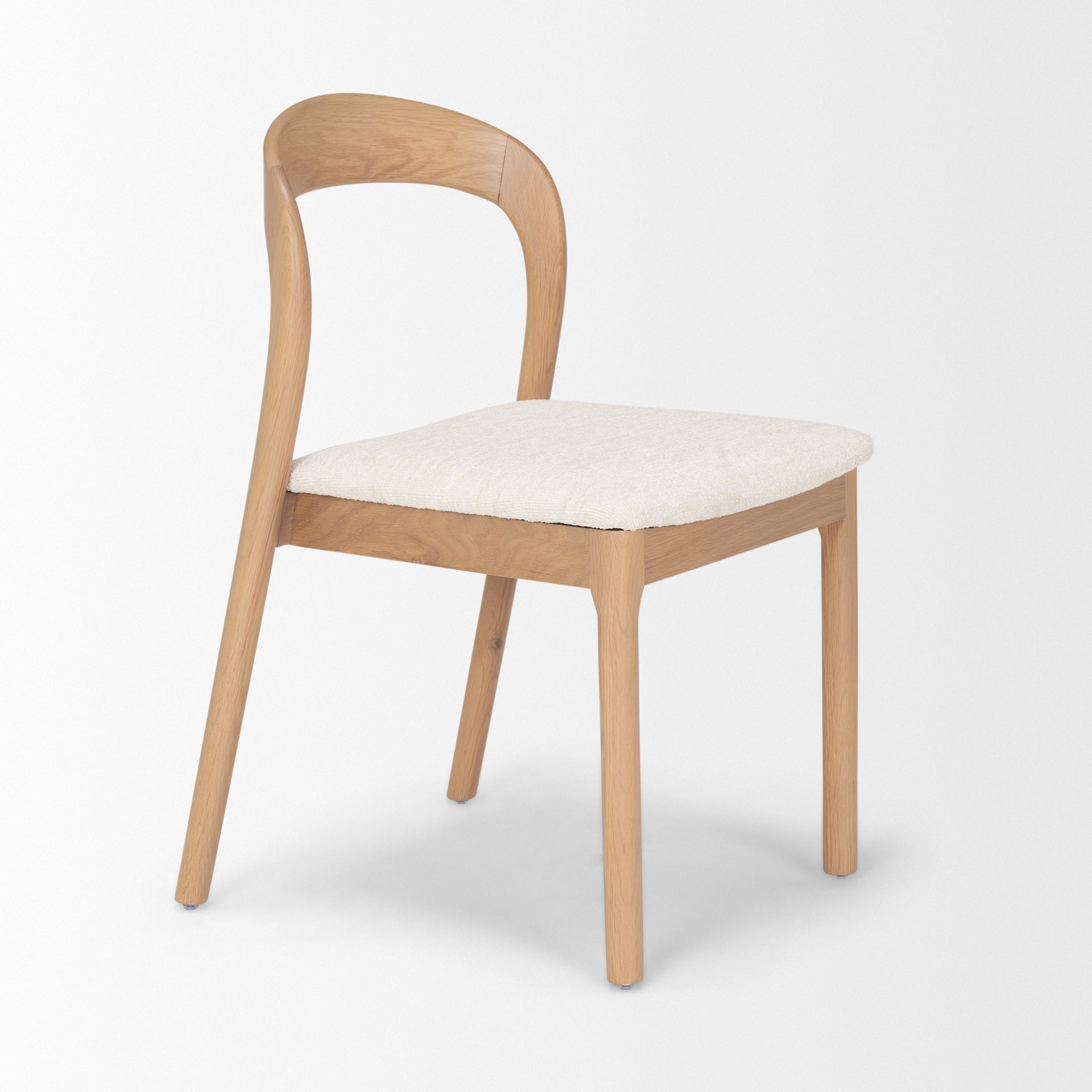 Nobu Dining Chair Light Brown Wood | Cream Fabric - dining-chairs