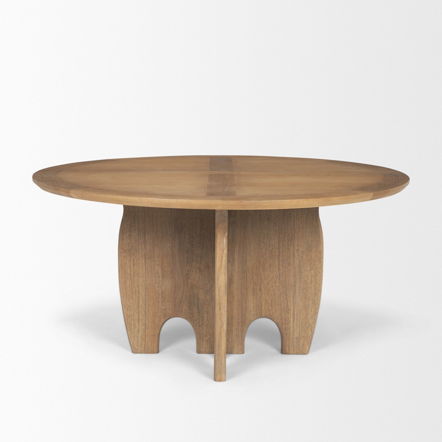Sonomi Brown 59" Round Solid Rubber Wood w/Oak Tabletop Dining Table