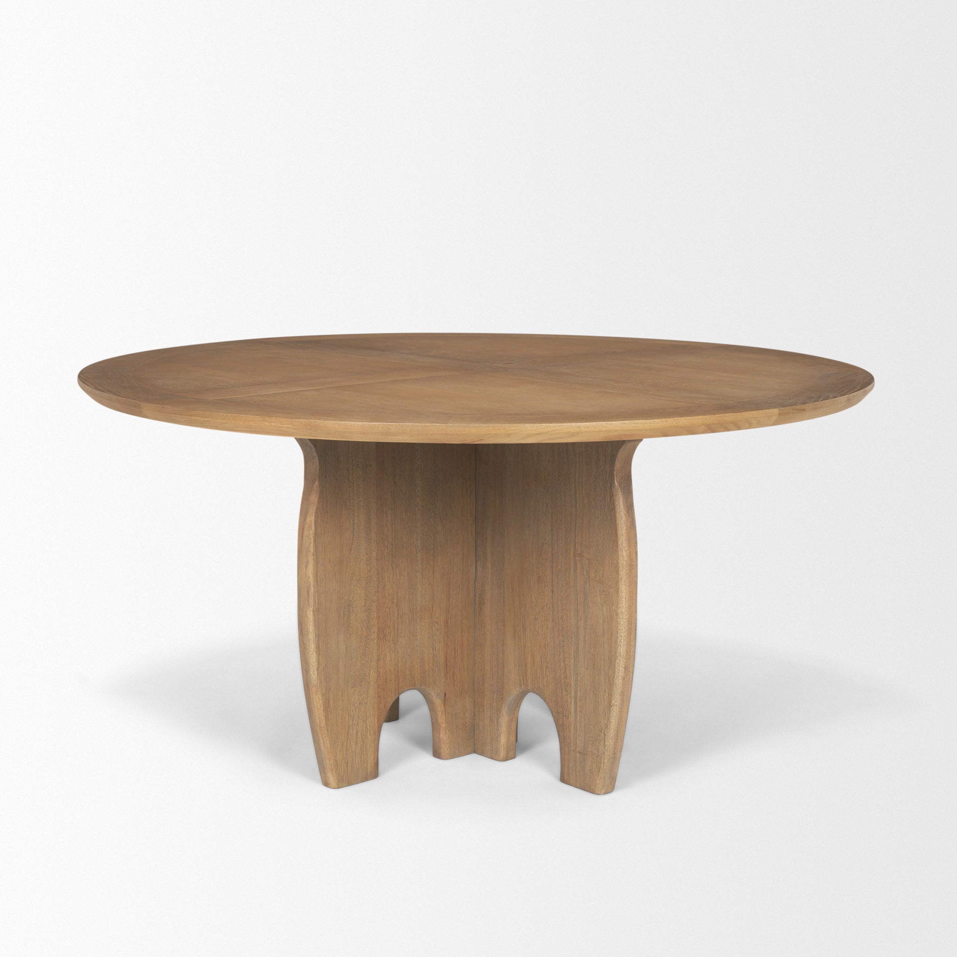 Sonomi Brown 59" Round Solid Rubber Wood w/Oak Tabletop Dining Table