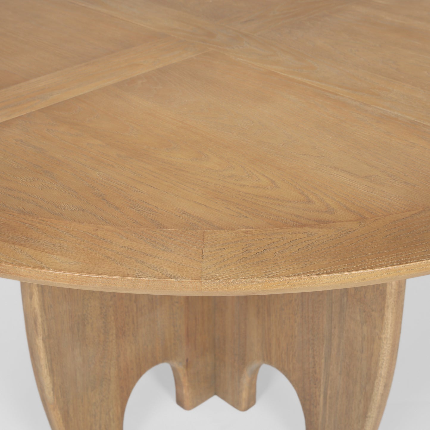 Sonomi Brown 59" Round Solid Rubber Wood w/Oak Tabletop Dining Table