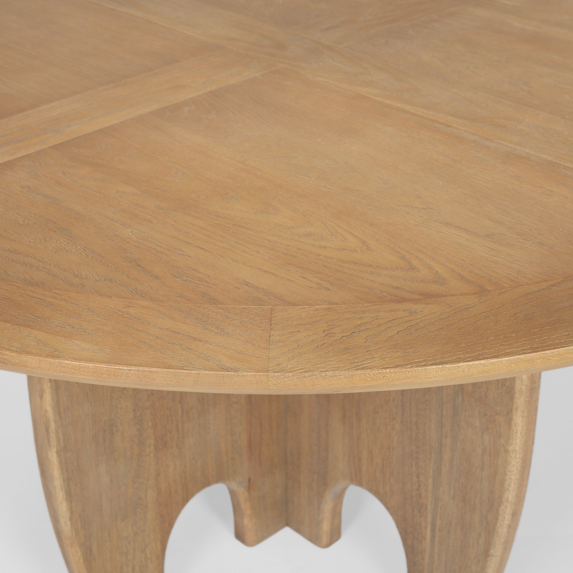 Sonomi Brown 59" Round Solid Rubber Wood w/Oak Tabletop Dining Table