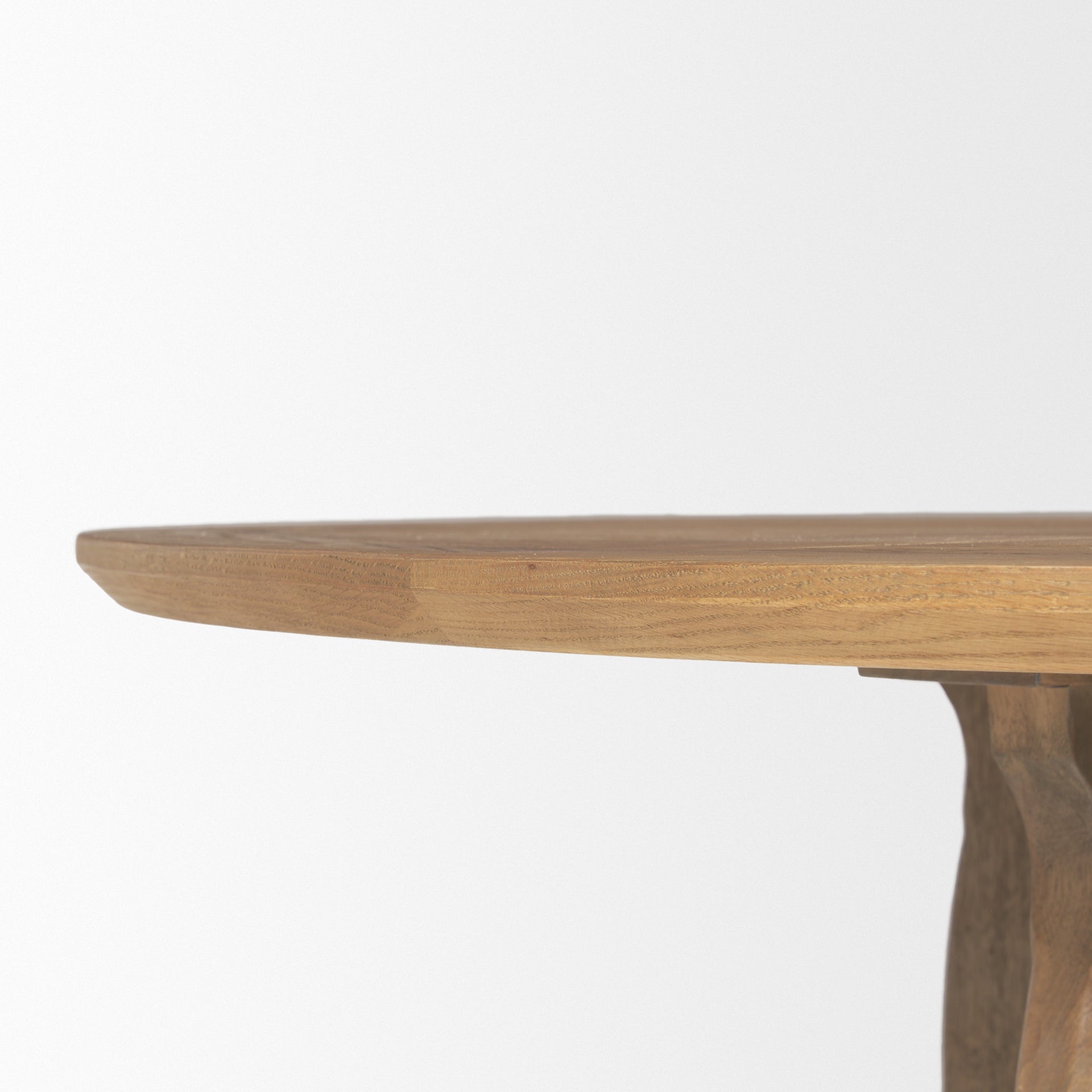 Sonomi Brown 59" Round Solid Rubber Wood w/Oak Tabletop Dining Table