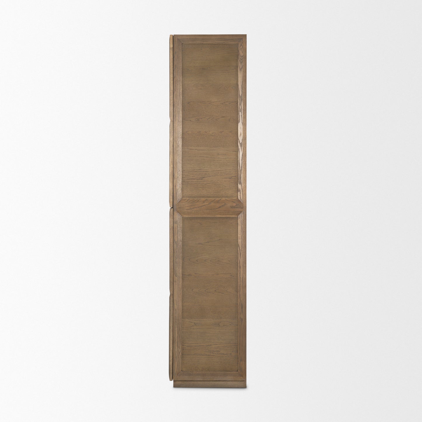Sina Brown Oak Wood w/ Natural Rattan 2 Door Curio Cabinet