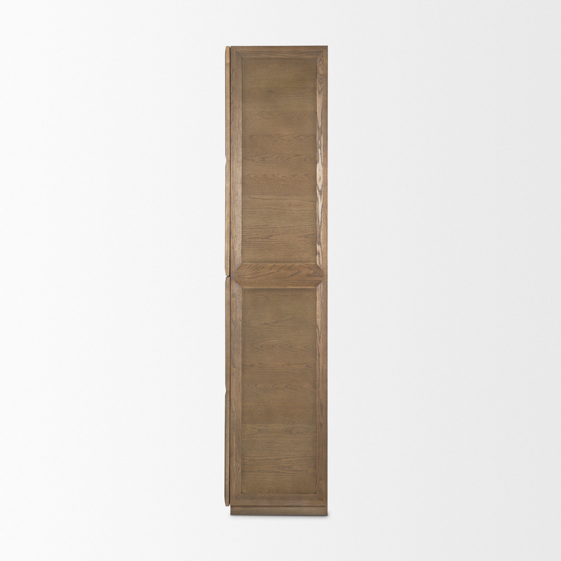 Sina Brown Oak Wood w/ Natural Rattan 2 Door Curio Cabinet