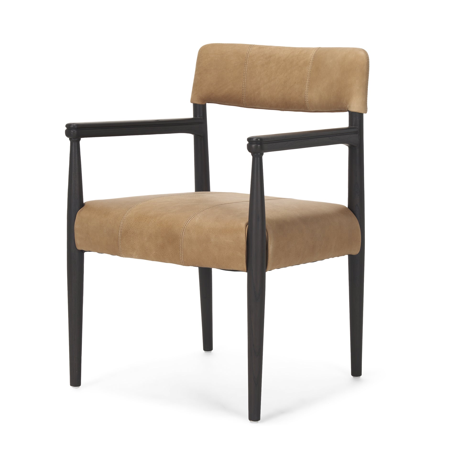 Toni Leather Dining Chair Dark Brown Wood | Leather - dining-chairs