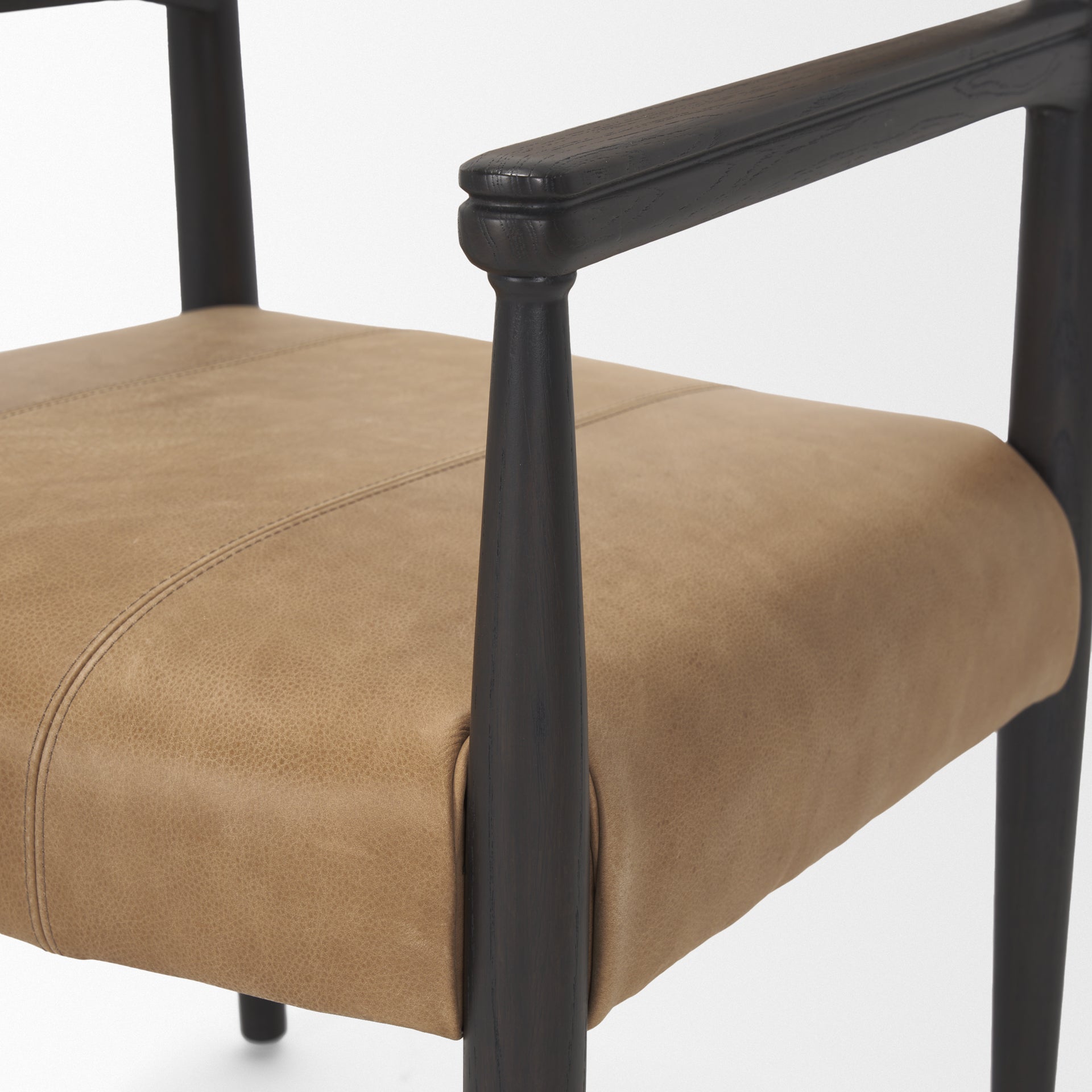 Toni Leather Dining Chair Dark Brown Wood | Leather - dining-chairs