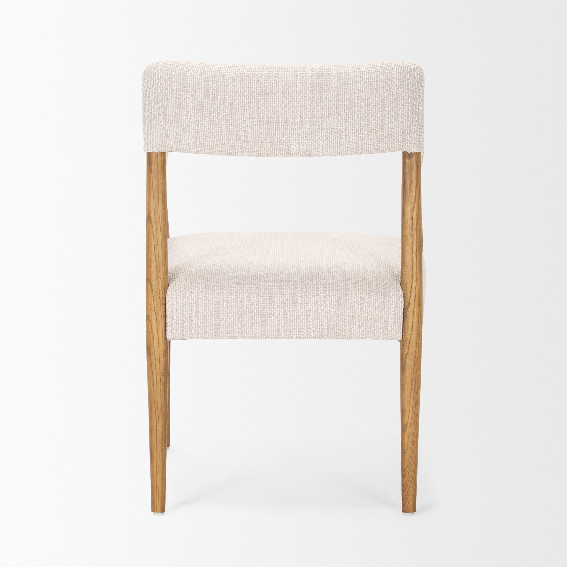 Toni Upholstered Dining Chair Light Brown Wood | Oatmeal Performance Fabric - dining-chairs