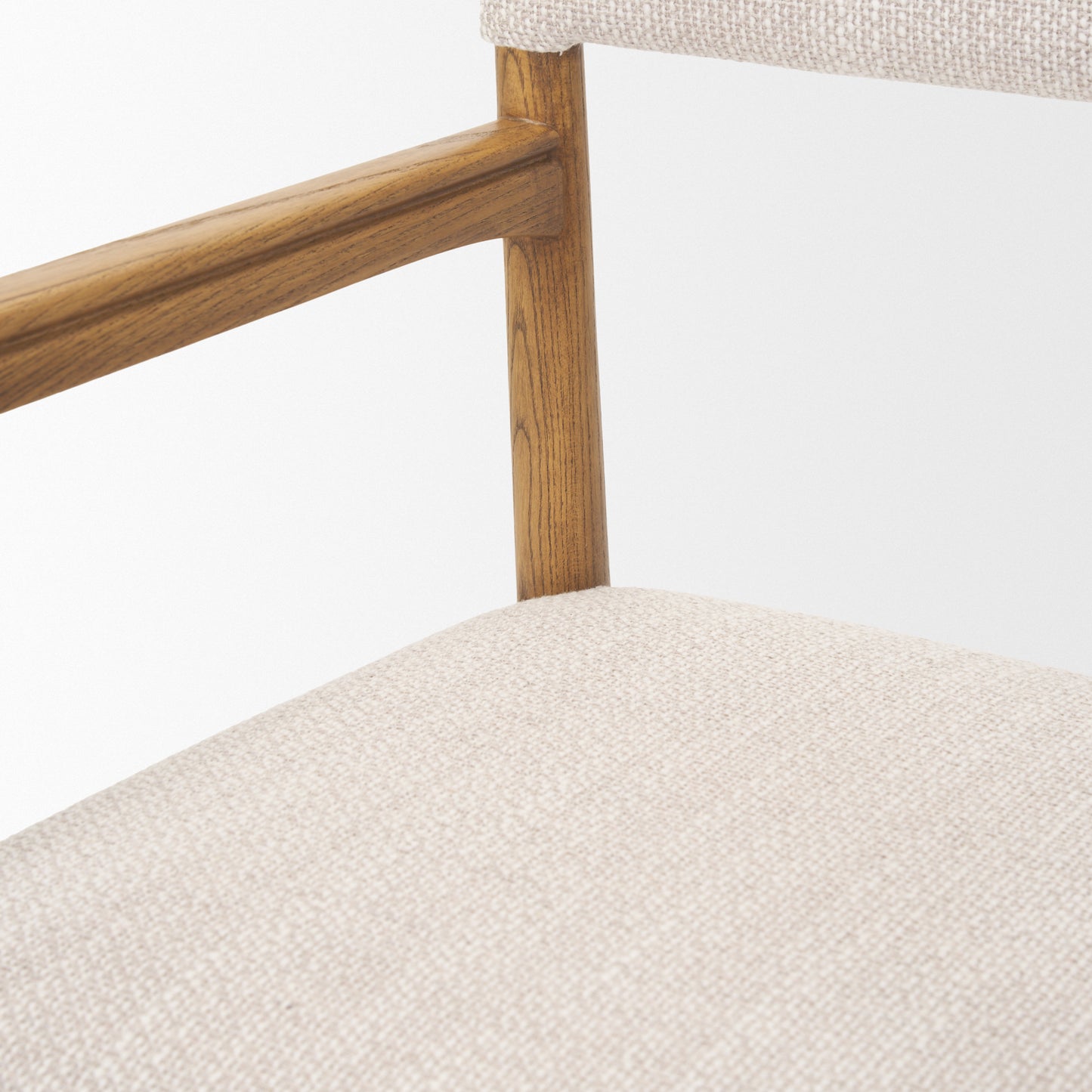 Toni Upholstered Dining Chair Light Brown Wood | Oatmeal Performance Fabric - dining-chairs