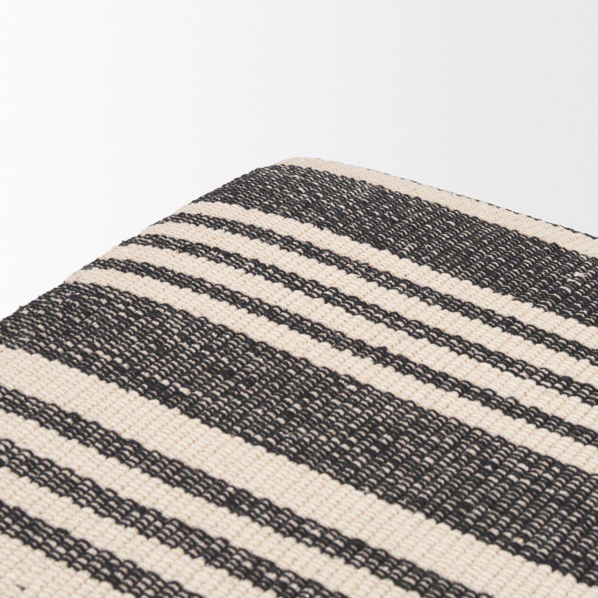 Shae Black Wood w/ Black and Cream Upholstered Bench