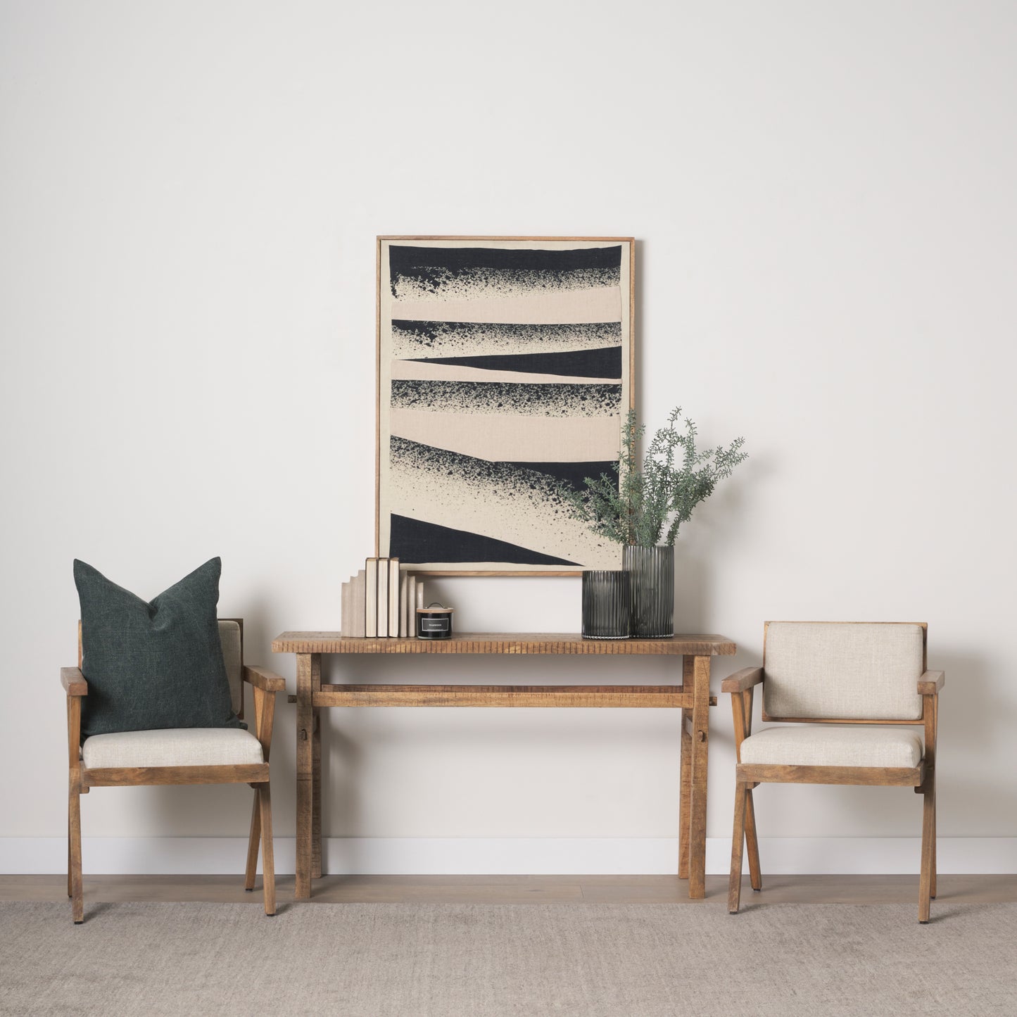 Revelin Large Fabric Collage Framed Linen Framed Wall Art