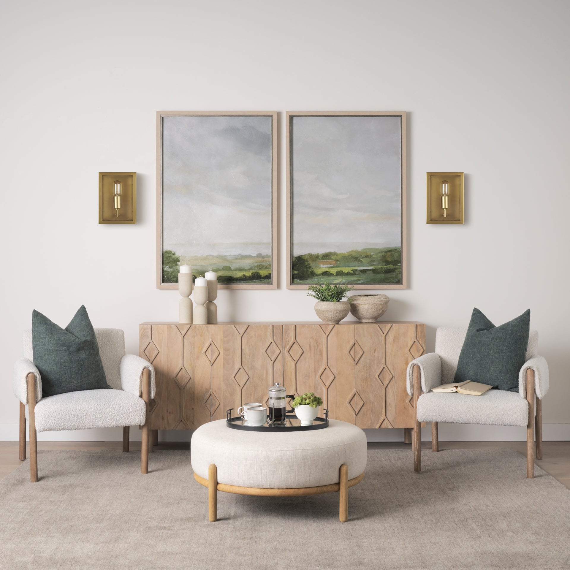 Cairn Brushed Gold Metal w/ Glass 1-Light Wall Sconce