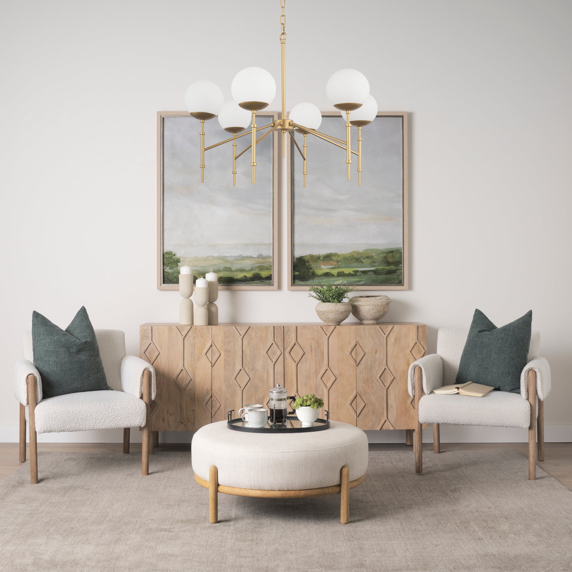 Edie Chandelier Gold Metal | 6 Light - chandeliers