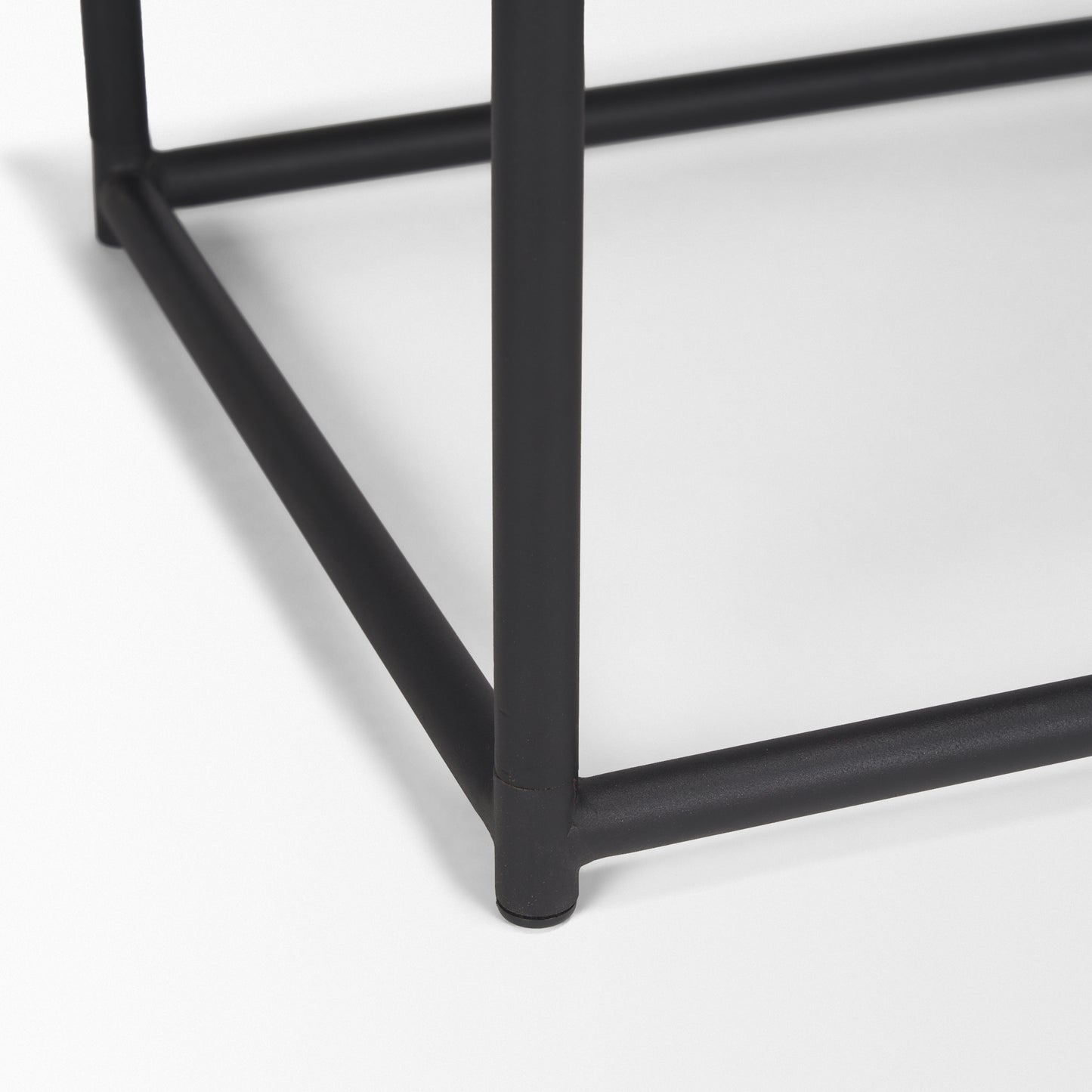 Taniel Wood Stool Light Brown Metal | Black Metal - ottoman-and-poufs